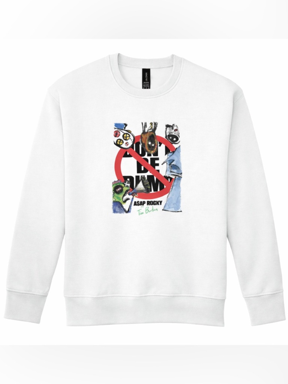ASAP Rocky x Tim Burton Dont Be Dumb Crewneck‎ Graphic Sweatshirt
